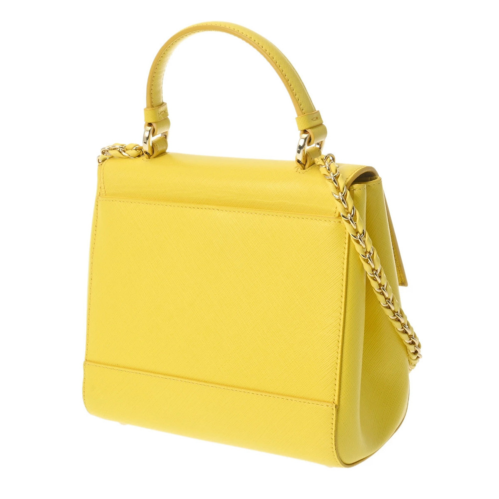 Salvatore Ferragamo Leather Vara Yellow Bag Shoulder Handbag